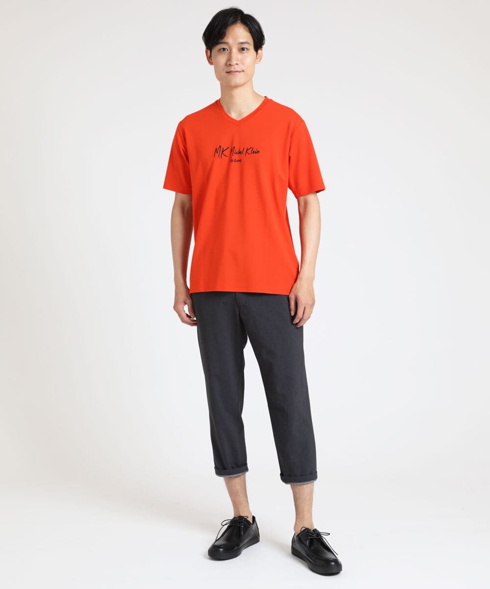 MKKGU31059 MK MICHEL KLEIN HOMME(MKミッシェルクランオム) ブランドロゴカットソー / シルキーテンジク オレンジ(15)