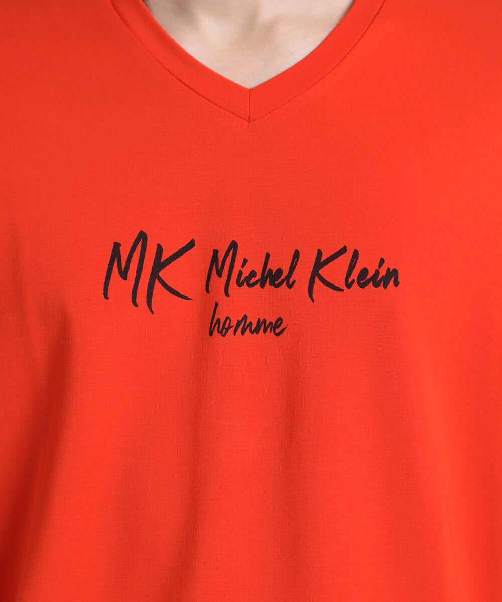 MKKGU31059 MK MICHEL KLEIN HOMME(MKミッシェルクランオム) ブランドロゴカットソー / シルキーテンジク オレンジ(15)