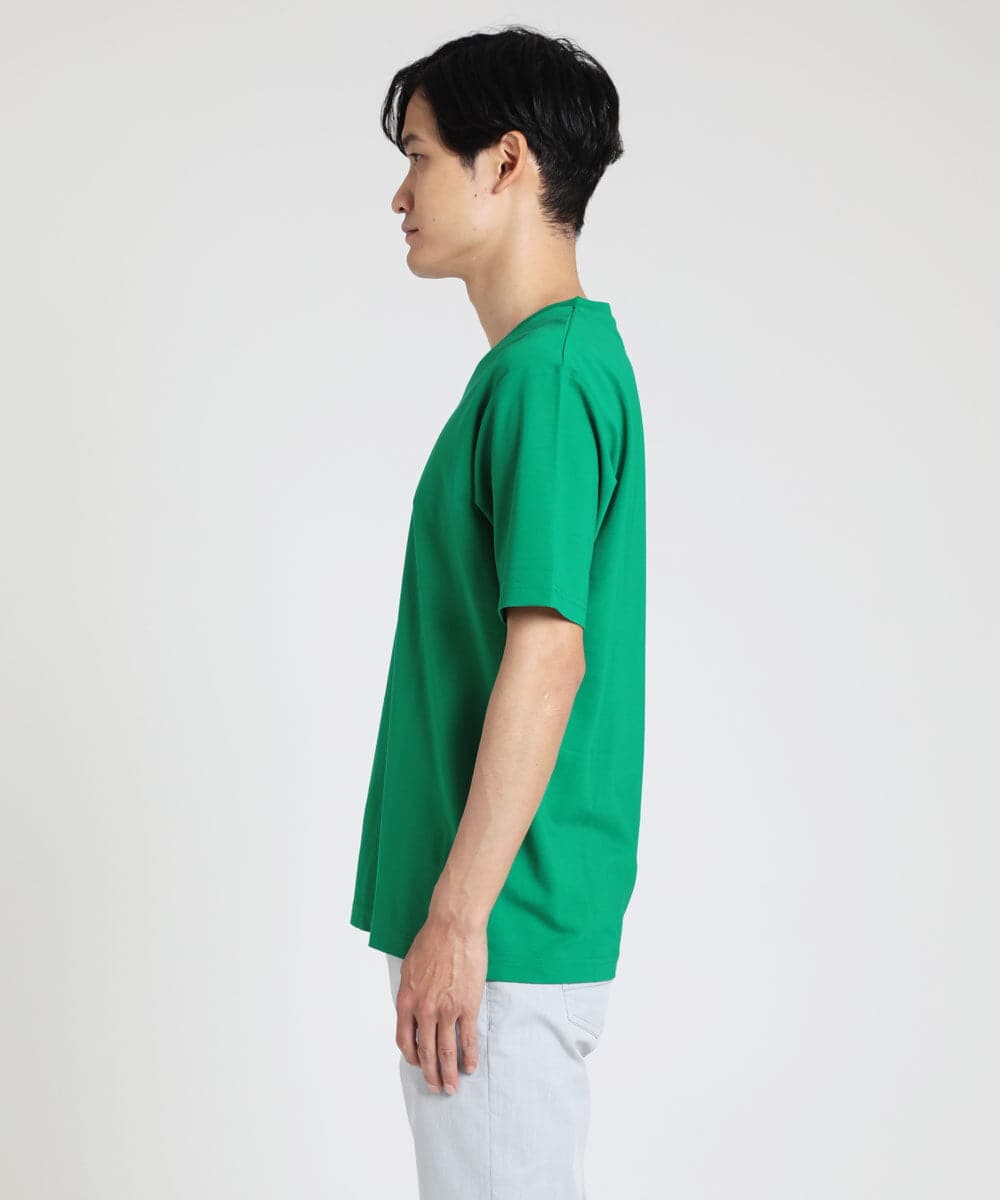 MKKGU31059 MK MICHEL KLEIN HOMME(MKミッシェルクランオム) ブランドロゴカットソー / シルキーテンジク グリーン(35)
