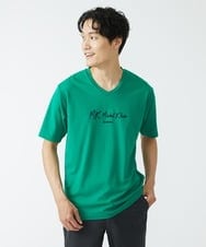 MKKGU31059 MK MICHEL KLEIN HOMME(MKミッシェルクランオム) ブランドロゴカットソー / シルキーテンジク グリーン(35)