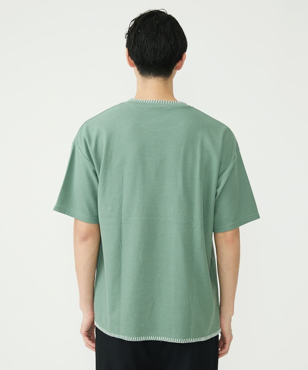 MKKGU79079 MK MICHEL KLEIN HOMME(MKミッシェルクランオム) ブランケットカットソー グリーン(35)