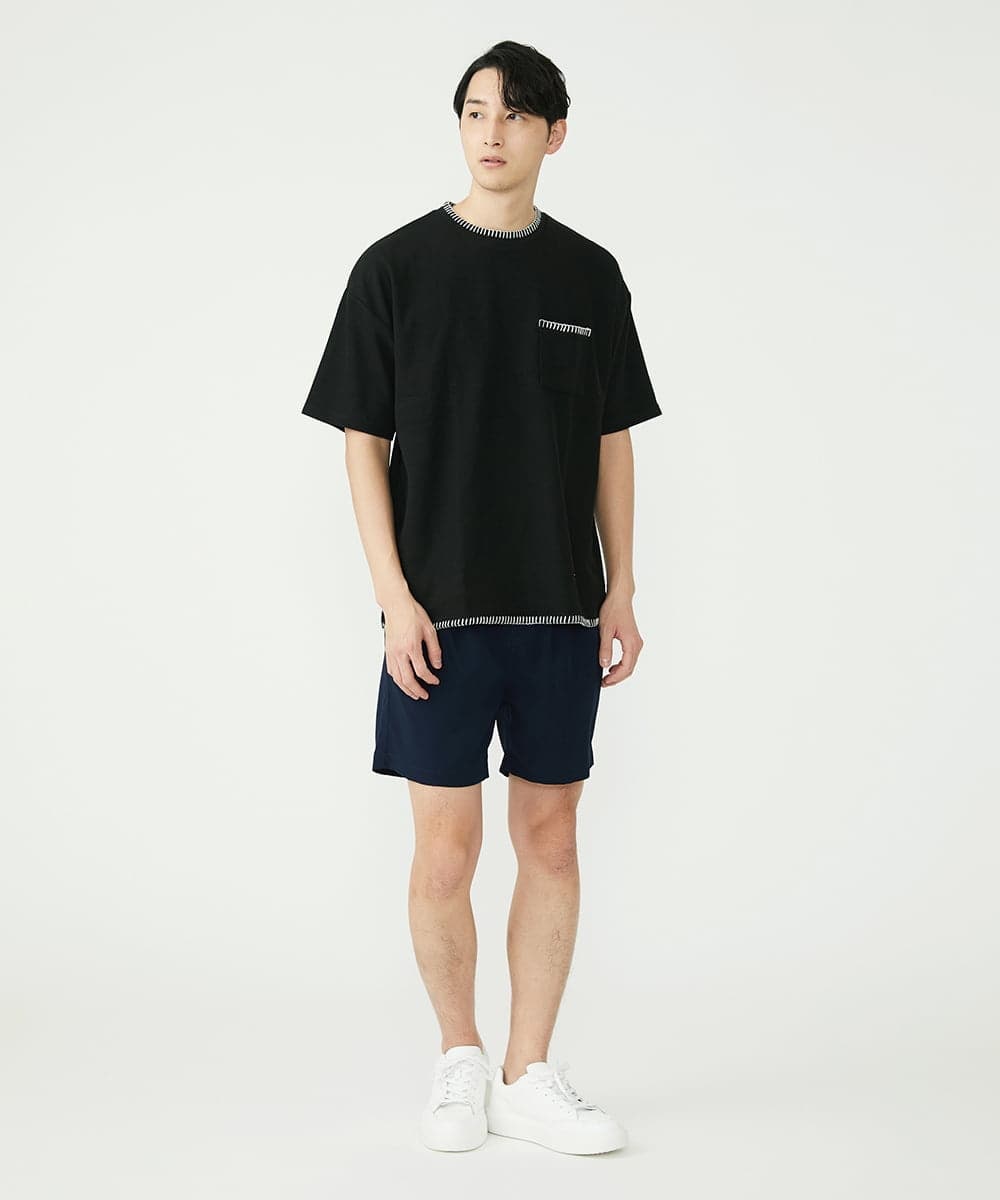 MKKGU79079 MK MICHEL KLEIN HOMME(MKミッシェルクランオム) ブランケットカットソー ブラック(94)