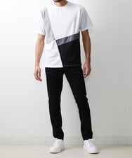 MKKGU83059 MK MICHEL KLEIN HOMME(MKミッシェルクランオム) ブロック切り替えカットソー  ホワイト(90)