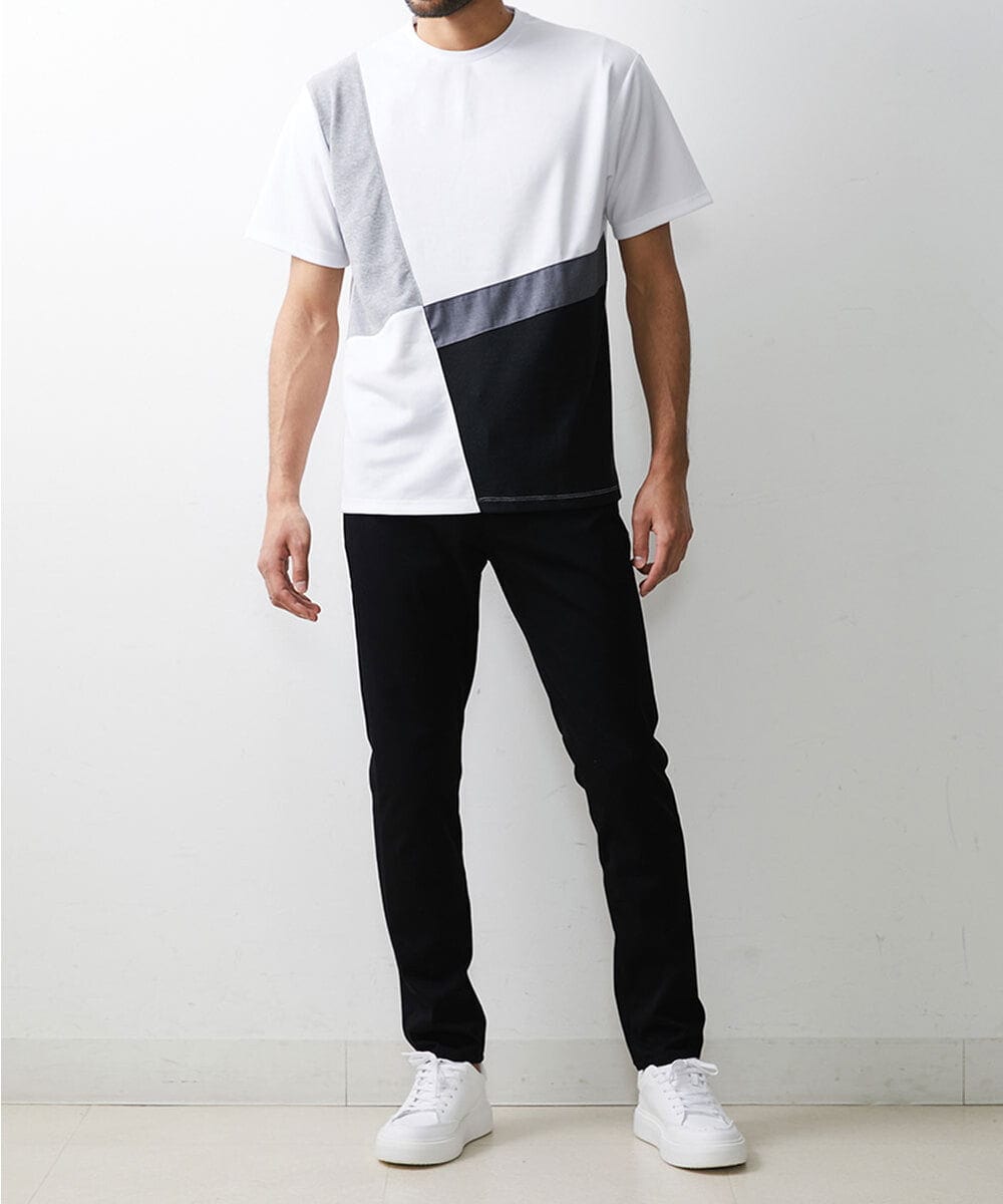 MKKGU83059 MK MICHEL KLEIN HOMME(MKミッシェルクランオム) ブロック切り替えカットソー  ホワイト(90)