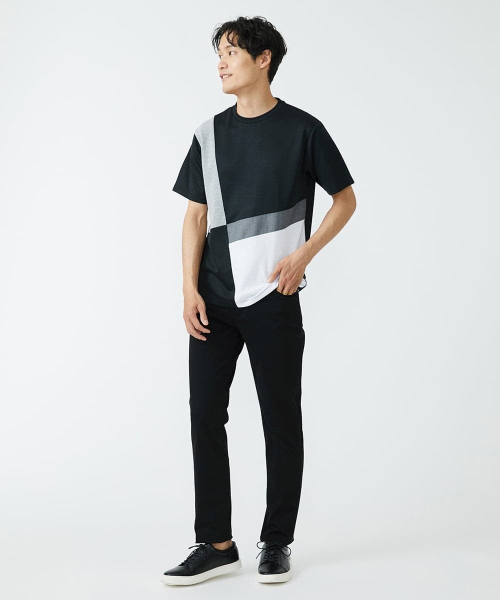 MKKGU83059 MK MICHEL KLEIN HOMME(MKミッシェルクランオム) ブロック切り替えカットソー  ブラック(94)