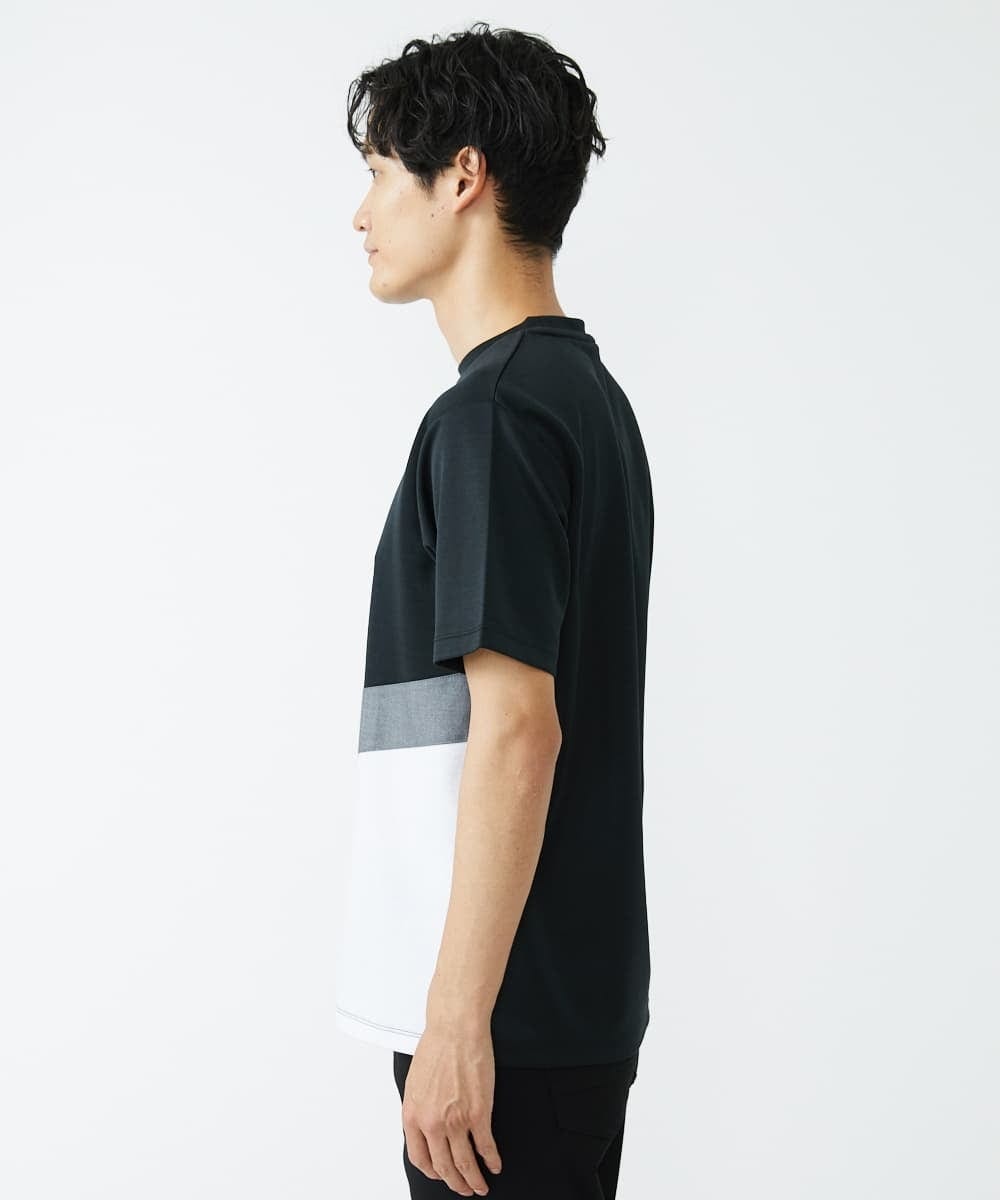 MKKGU83059 MK MICHEL KLEIN HOMME(MKミッシェルクランオム) ブロック切り替えカットソー  ブラック(94)