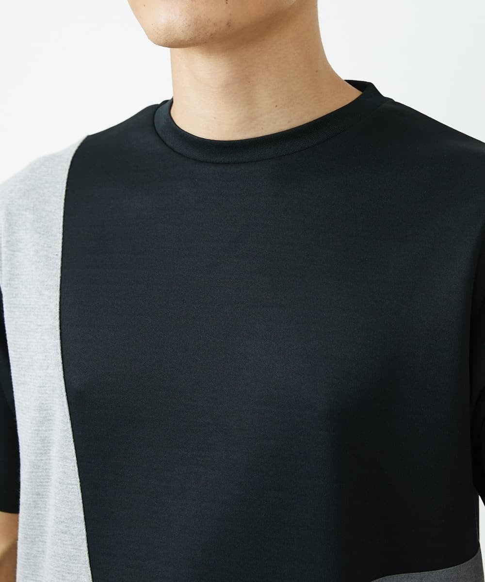 MKKGU83059 MK MICHEL KLEIN HOMME(MKミッシェルクランオム) ブロック切り替えカットソー  ブラック(94)