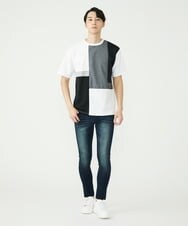 MKKGU84059 MK MICHEL KLEIN HOMME(MKミッシェルクランオム) ブロック柄カットソー ホワイト(90)