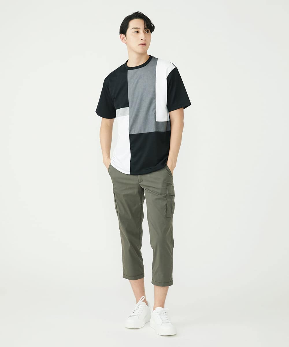 MKKGU84059 MK MICHEL KLEIN HOMME(MKミッシェルクランオム) ブロック柄カットソー ブラック(94)