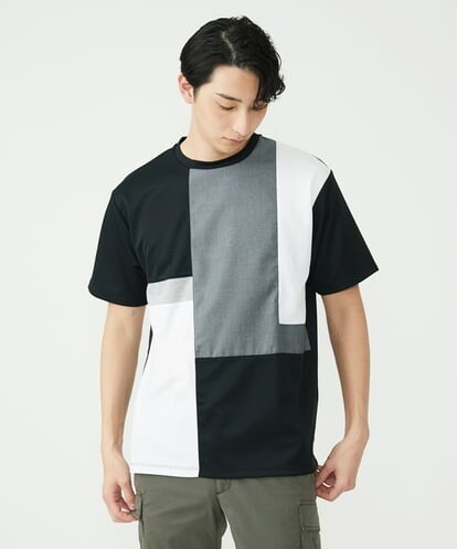 MKKGU84059 MK MICHEL KLEIN HOMME ブロックカットソー / アイスポンチ