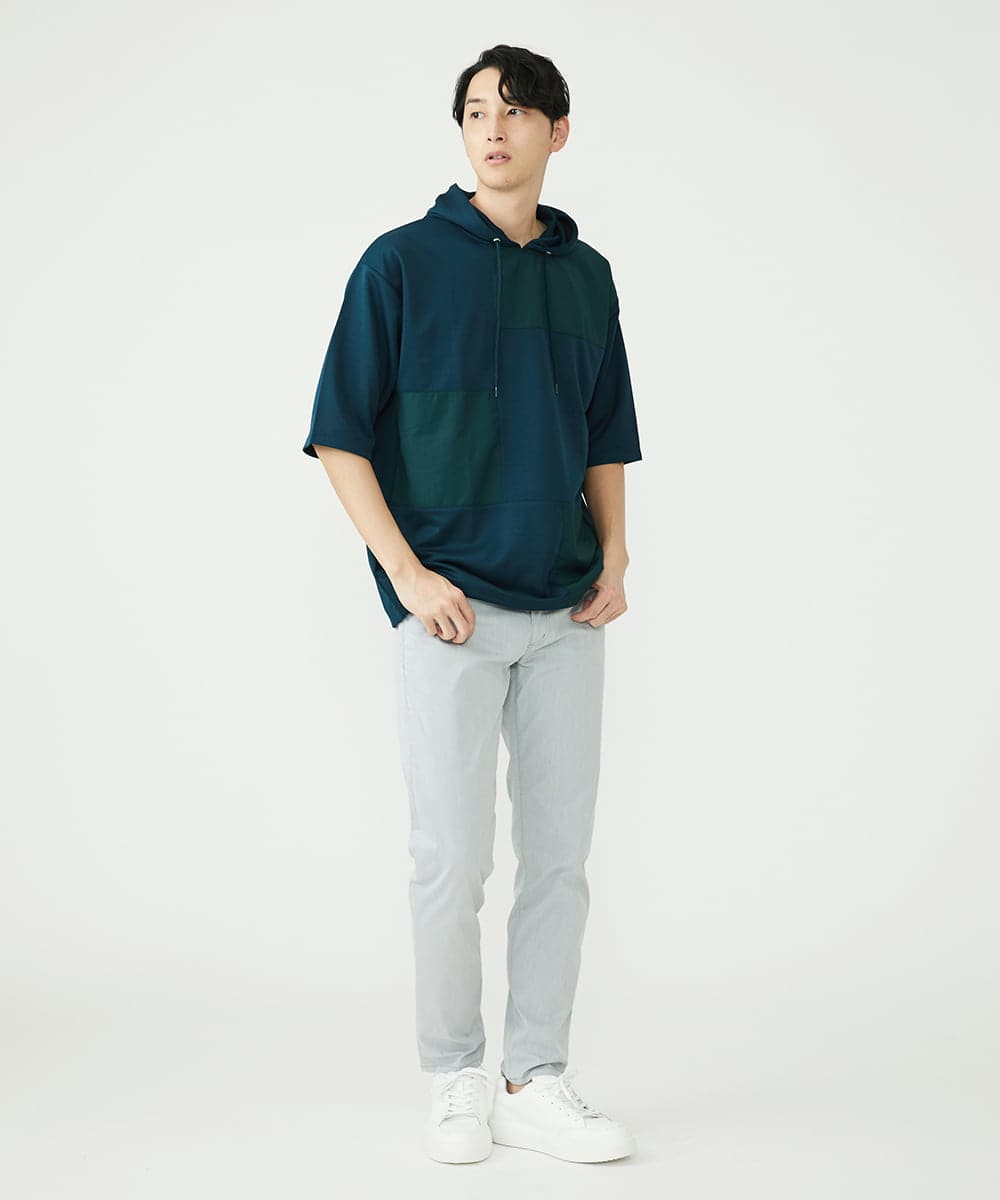 MKKGU86085 MK MICHEL KLEIN HOMME(MKミッシェルクランオム) ブロックパーカー / アイスポンチ グリーン(35)