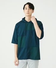 MKKGU86085 MK MICHEL KLEIN HOMME(MKミッシェルクランオム) ブロックパーカー / アイスポンチ グリーン(35)