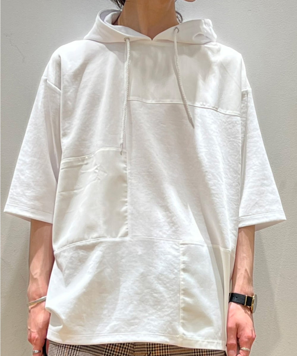 MKKGU86085 MK MICHEL KLEIN HOMME(MKミッシェルクランオム) ブロックパーカー / アイスポンチ ホワイト(90)