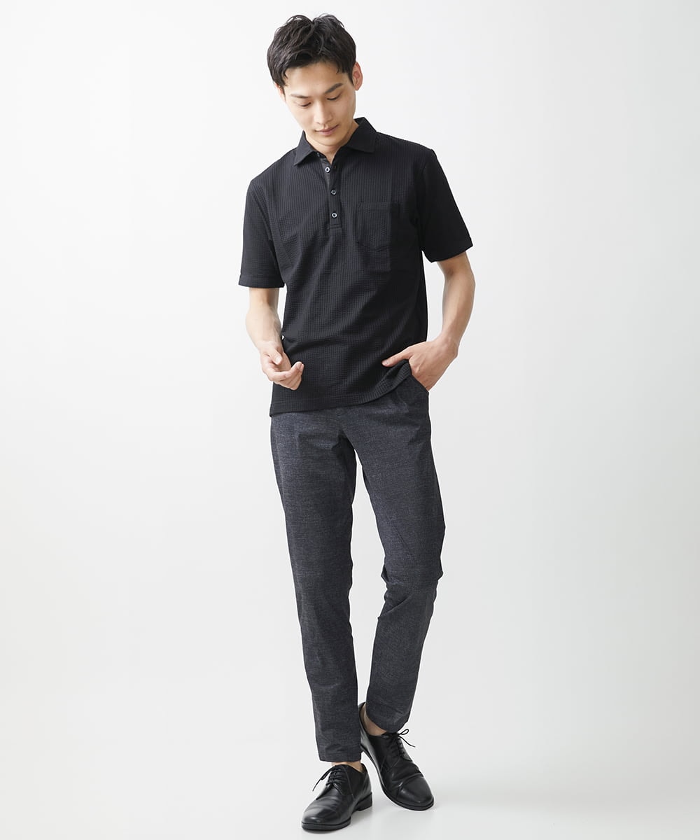MKKGV52090 MK MICHEL KLEIN HOMME(MKミッシェルクランオム) 【大きいサイズあり】ポロシャツ/サッカージャージ ブラック