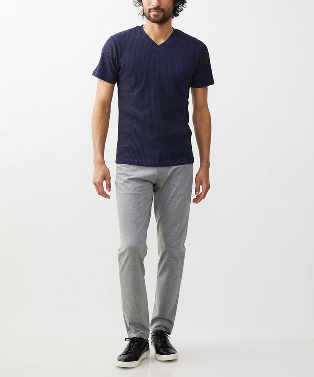 MKKGV54069 MK MICHEL KLEIN HOMME(MKミッシェルクランオム) 【全4サイズ展開】ストライプカットソー ネイビー