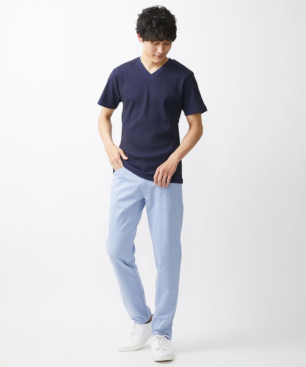 MKKGV54069 MK MICHEL KLEIN HOMME(MKミッシェルクランオム) 【全4サイズ展開】ストライプカットソー ネイビー