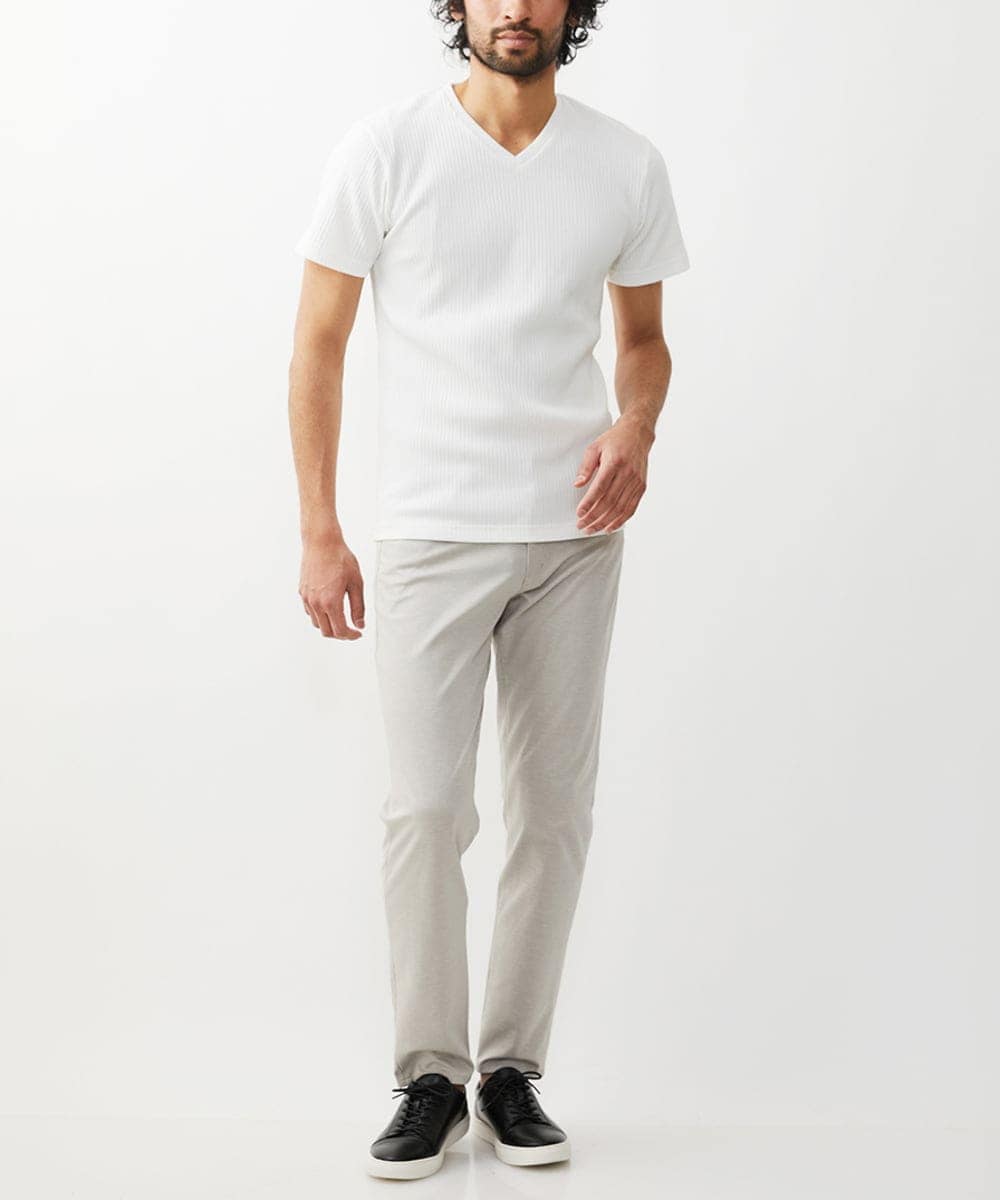 MKKGV54069 MK MICHEL KLEIN HOMME(MKミッシェルクランオム) 【全4サイズ展開】ストライプカットソー ホワイト
