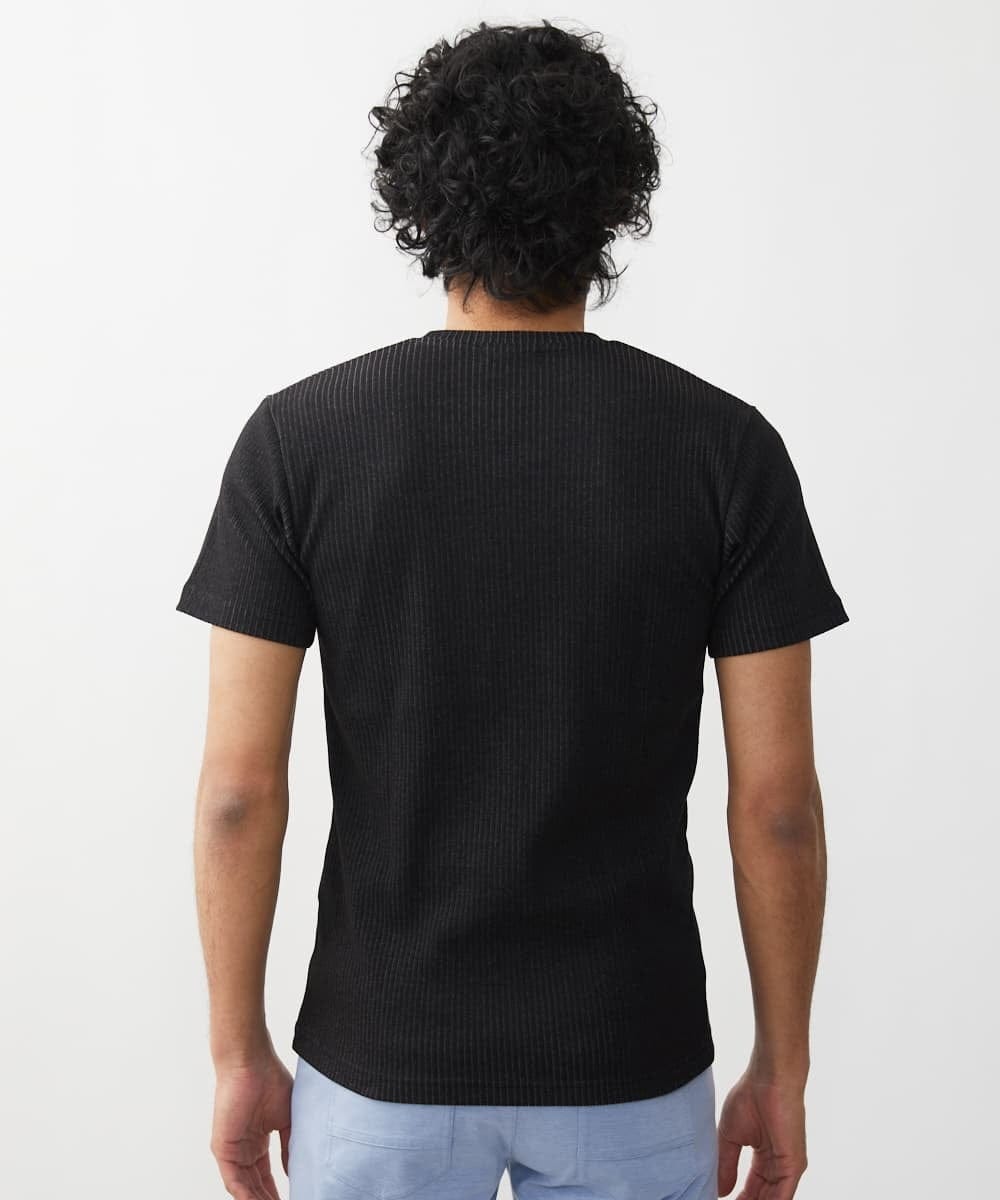 MKKGV54069 MK MICHEL KLEIN HOMME(MKミッシェルクランオム) 【全4サイズ展開】ストライプカットソー ブラック