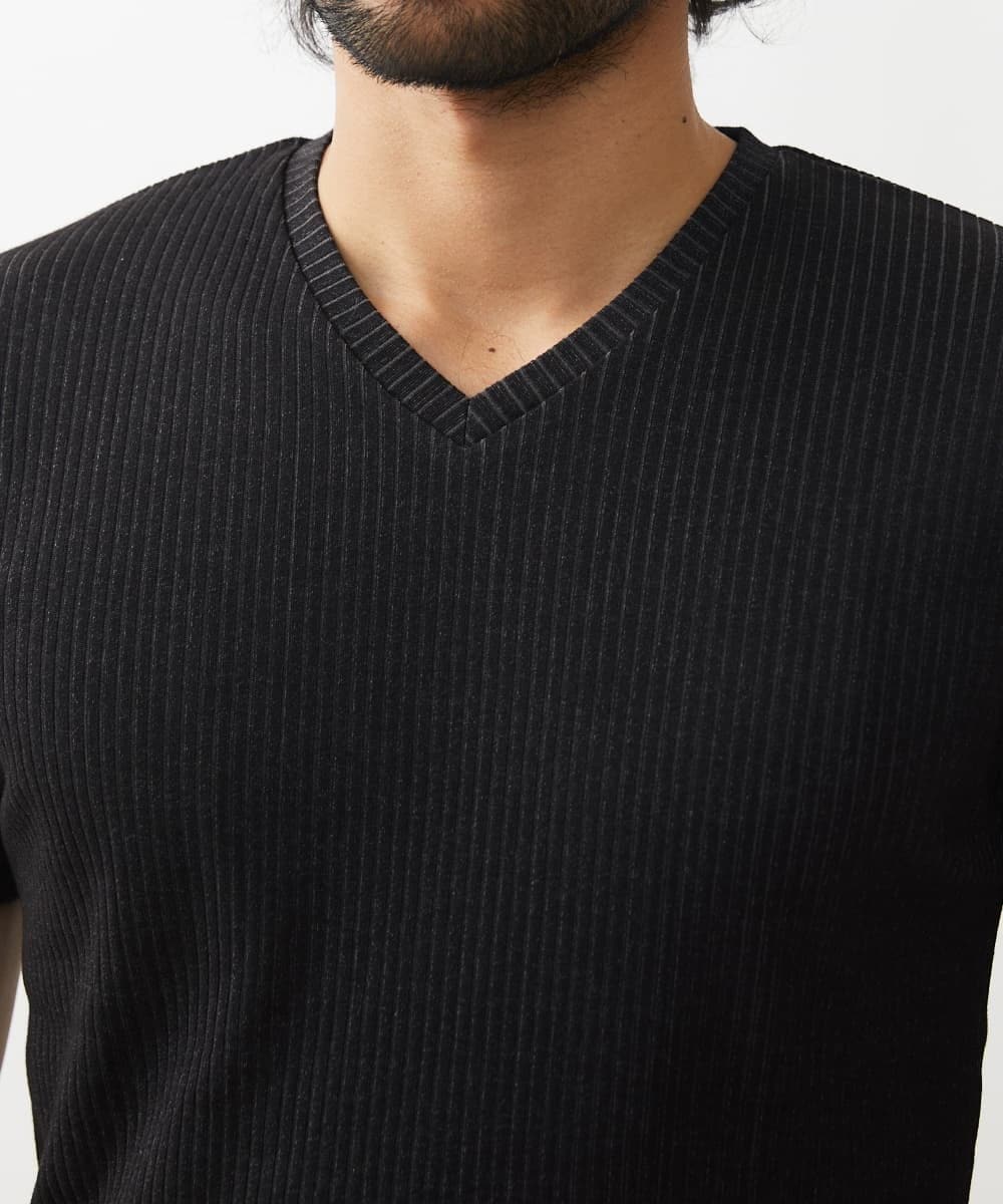 MKKGV54069 MK MICHEL KLEIN HOMME(MKミッシェルクランオム) 【全4サイズ展開】ストライプカットソー ブラック