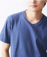 MKKGV59079 MK MICHEL KLEIN HOMME(MKミッシェルクランオム) グレンチェックリンクスカットソー ブルー