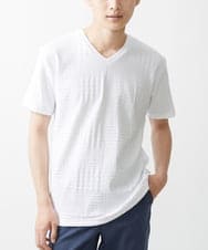 MKKGV59079 MK MICHEL KLEIN HOMME(MKミッシェルクランオム) グレンチェックリンクスカットソー ホワイト