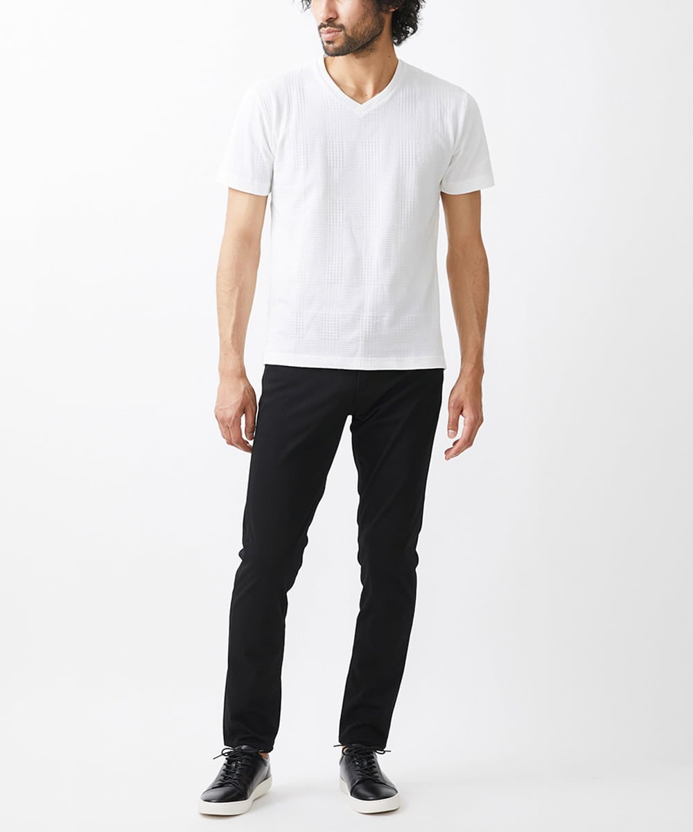 MKKGV59079 MK MICHEL KLEIN HOMME(MKミッシェルクランオム) グレンチェックリンクスカットソー ホワイト