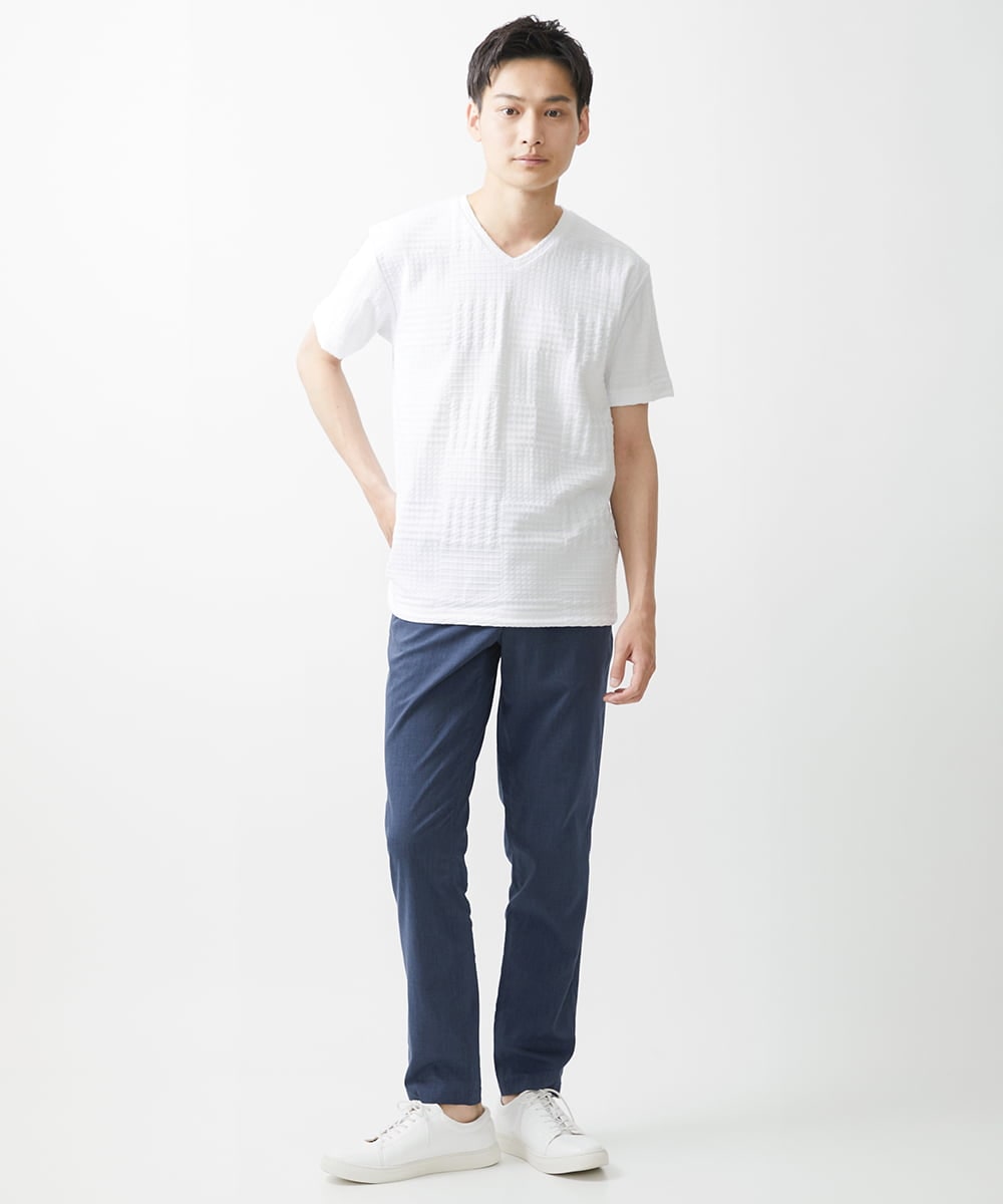 MKKGV59079 MK MICHEL KLEIN HOMME(MKミッシェルクランオム) グレンチェックリンクスカットソー ホワイト