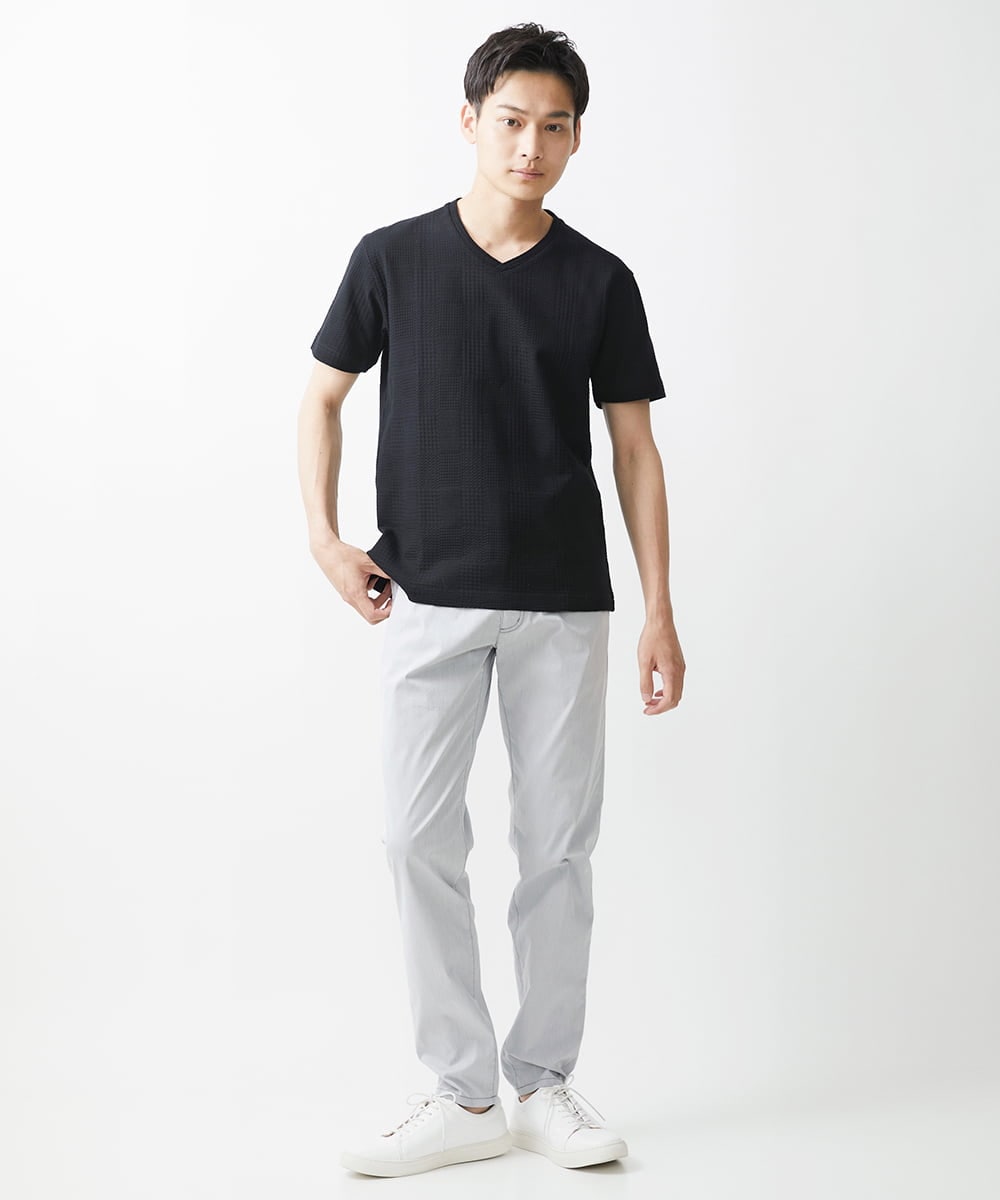 MKKGV59079 MK MICHEL KLEIN HOMME(MKミッシェルクランオム) グレンチェックリンクスカットソー ブラック