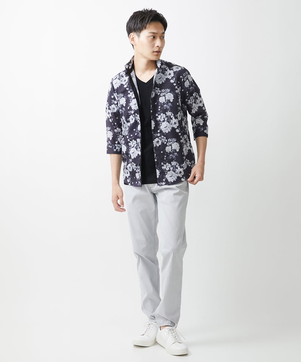 MKKGV59079 MK MICHEL KLEIN HOMME(MKミッシェルクランオム) グレンチェックリンクスカットソー ブラック
