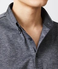 MKKGV60120 MK MICHEL KLEIN HOMME(MKミッシェルクランオム) 【日本製生地】ポロシャツ/ ビンテージフォギーカノコ  ダークグレー