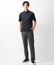 MKKGV60120 MK MICHEL KLEIN HOMME(MKミッシェルクランオム) 【日本製生地】ポロシャツ/ ビンテージフォギーカノコ  ブラック