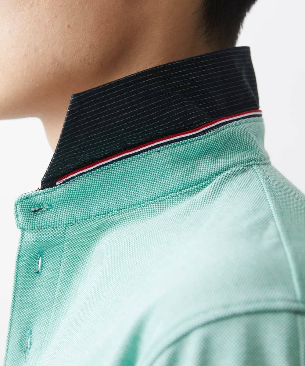 MKKGV62095 MK MICHEL KLEIN HOMME(MKミッシェルクランオム) 【大きいサイズあり】ポロシャツ/TCメランジ グリーン