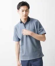 MKKGV62095 MK MICHEL KLEIN HOMME(MKミッシェルクランオム) 【大きいサイズあり】ポロシャツ/TCメランジ ブルー