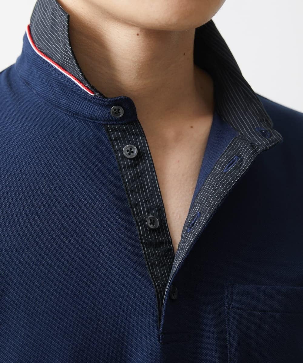 MKKGV62095 MK MICHEL KLEIN HOMME(MKミッシェルクランオム) 【大きいサイズあり】ポロシャツ/TCメランジ ネイビー