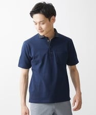 MKKGV62095 MK MICHEL KLEIN HOMME(MKミッシェルクランオム) 【大きいサイズあり】ポロシャツ/TCメランジ ネイビー
