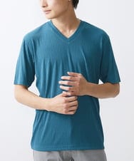 MKKGX15059 MK MICHEL KLEIN HOMME(MKミッシェルクランオム)  【ON/OFF対応】ランダムストライプカットソー グリーン