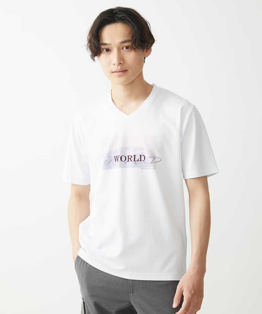 MKKGX33063 MK MICHEL KLEIN HOMME(MKミッシェルクランオム) 【WFP】WORLDプリントカットソー ピンク