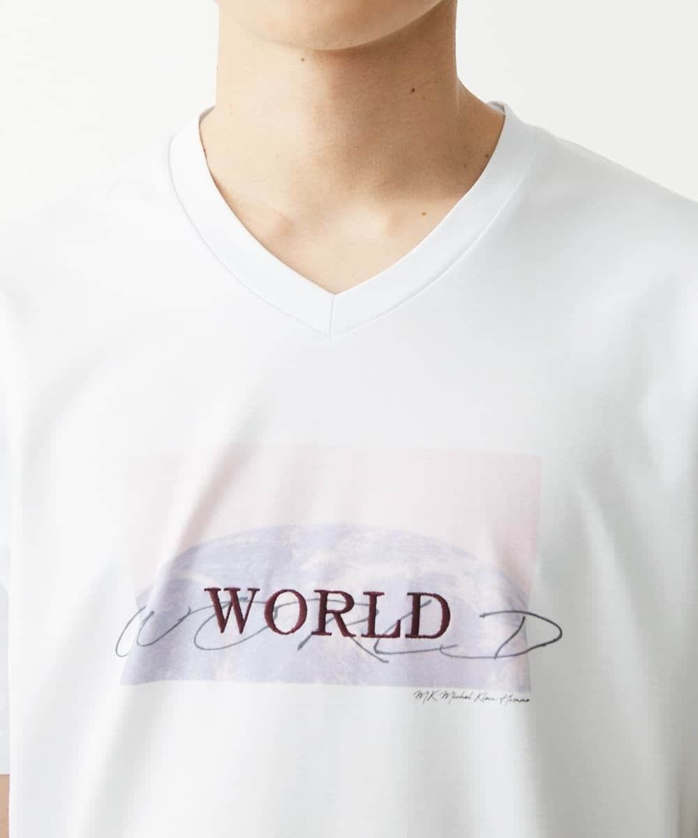 MKKGX33063 MK MICHEL KLEIN HOMME(MKミッシェルクランオム) 【WFP】WORLDプリントカットソー ピンク