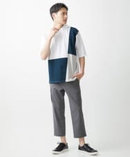 MKKGX41090 MK MICHEL KLEIN HOMME(MKミッシェルクランオム) COOLブロックフーディ / リサイクルポリエステル ホワイト