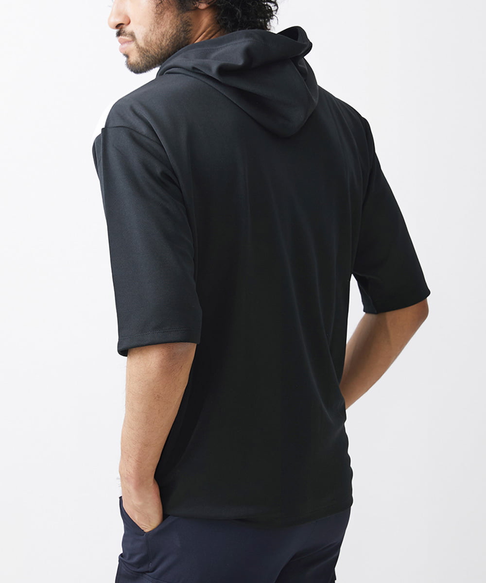 MKKGX41090 MK MICHEL KLEIN HOMME(MKミッシェルクランオム) COOLブロックフーディ / リサイクルポリエステル ブラック