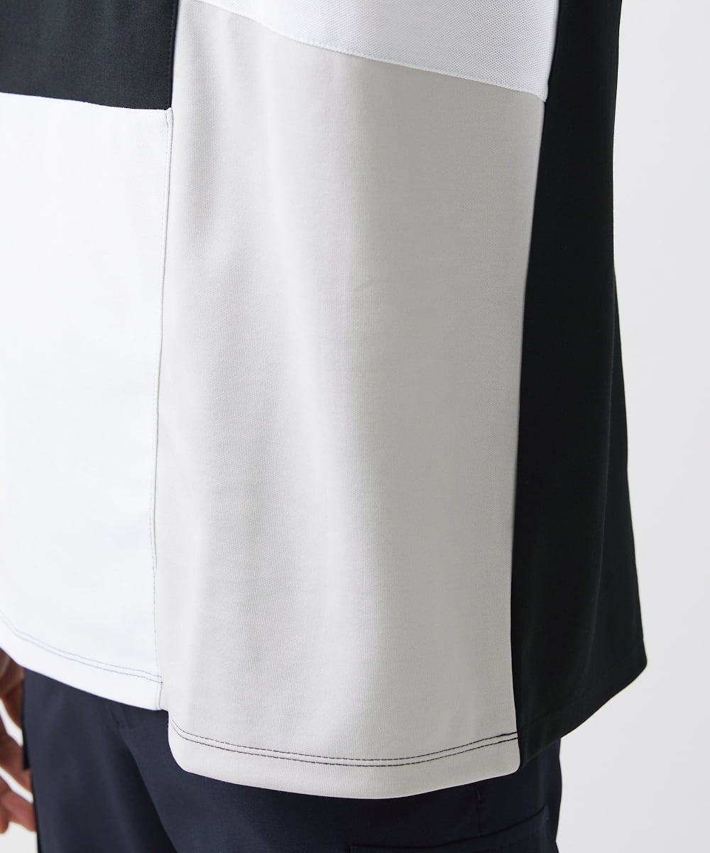 MKKGX41090 MK MICHEL KLEIN HOMME(MKミッシェルクランオム) COOLブロックフーディ / リサイクルポリエステル ブラック