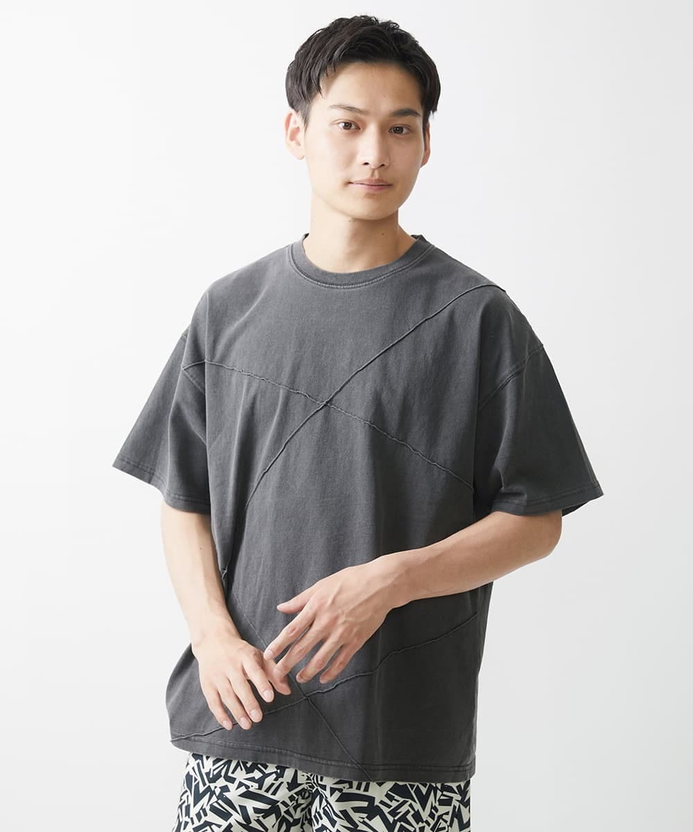 MKKGX42063 MK MICHEL KLEIN HOMME(MKミッシェルクランオム) ピグメントピンタックカットソー ブラック