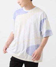 MKKGX43059 MK MICHEL KLEIN HOMME(MKミッシェルクランオム) カットソー/マーブルプリント イエロー