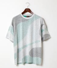 MKKGX43059 MK MICHEL KLEIN HOMME(MKミッシェルクランオム) カットソー/マーブルプリント グリーン