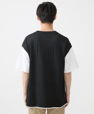 MKKGX44069 MK MICHEL KLEIN HOMME(MKミッシェルクランオム) フェイクベストカットソー ブラック