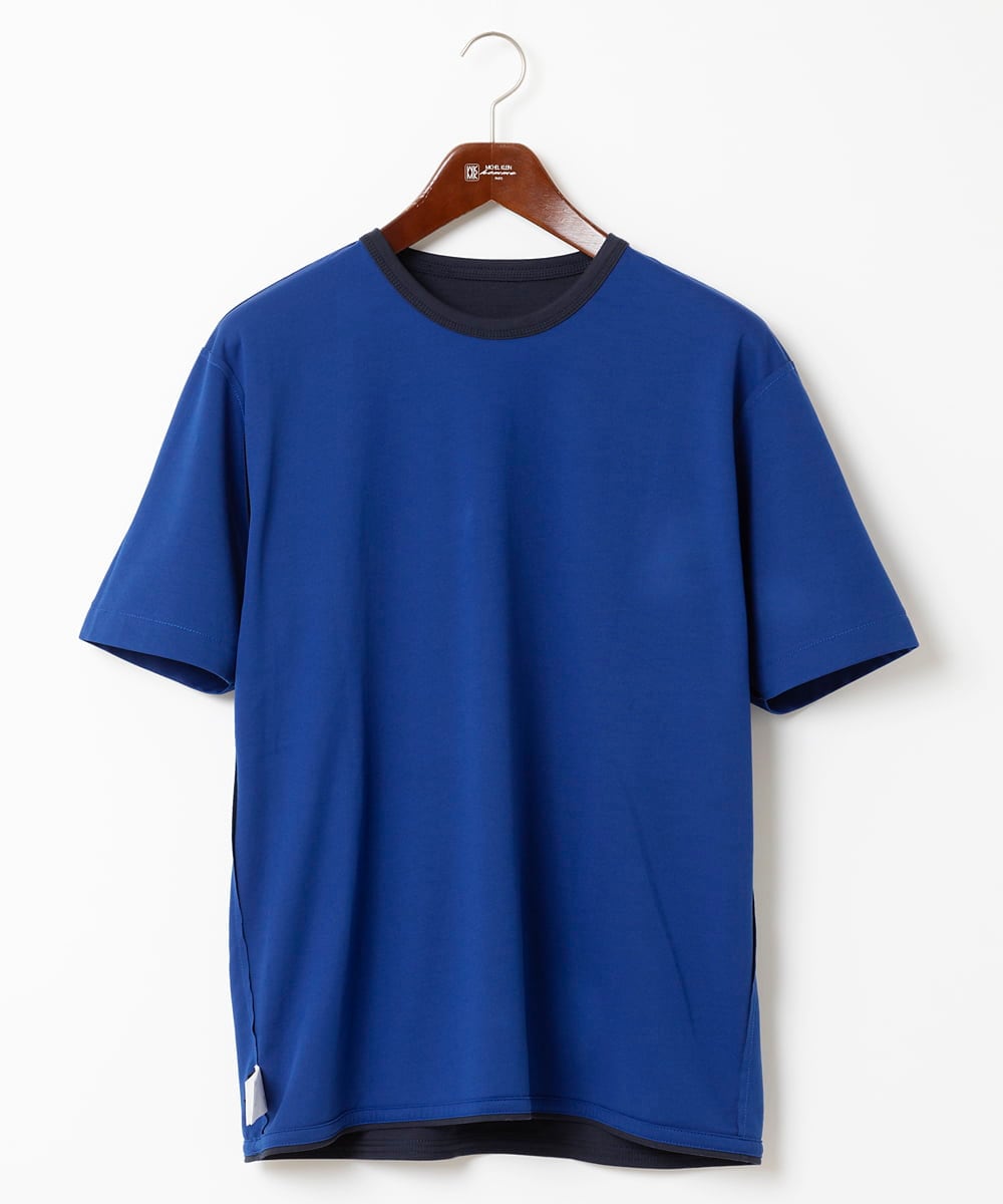 MKKGX45089 MK MICHEL KLEIN HOMME(MKミッシェルクランオム) ダブルフェイスカットソー ネイビー