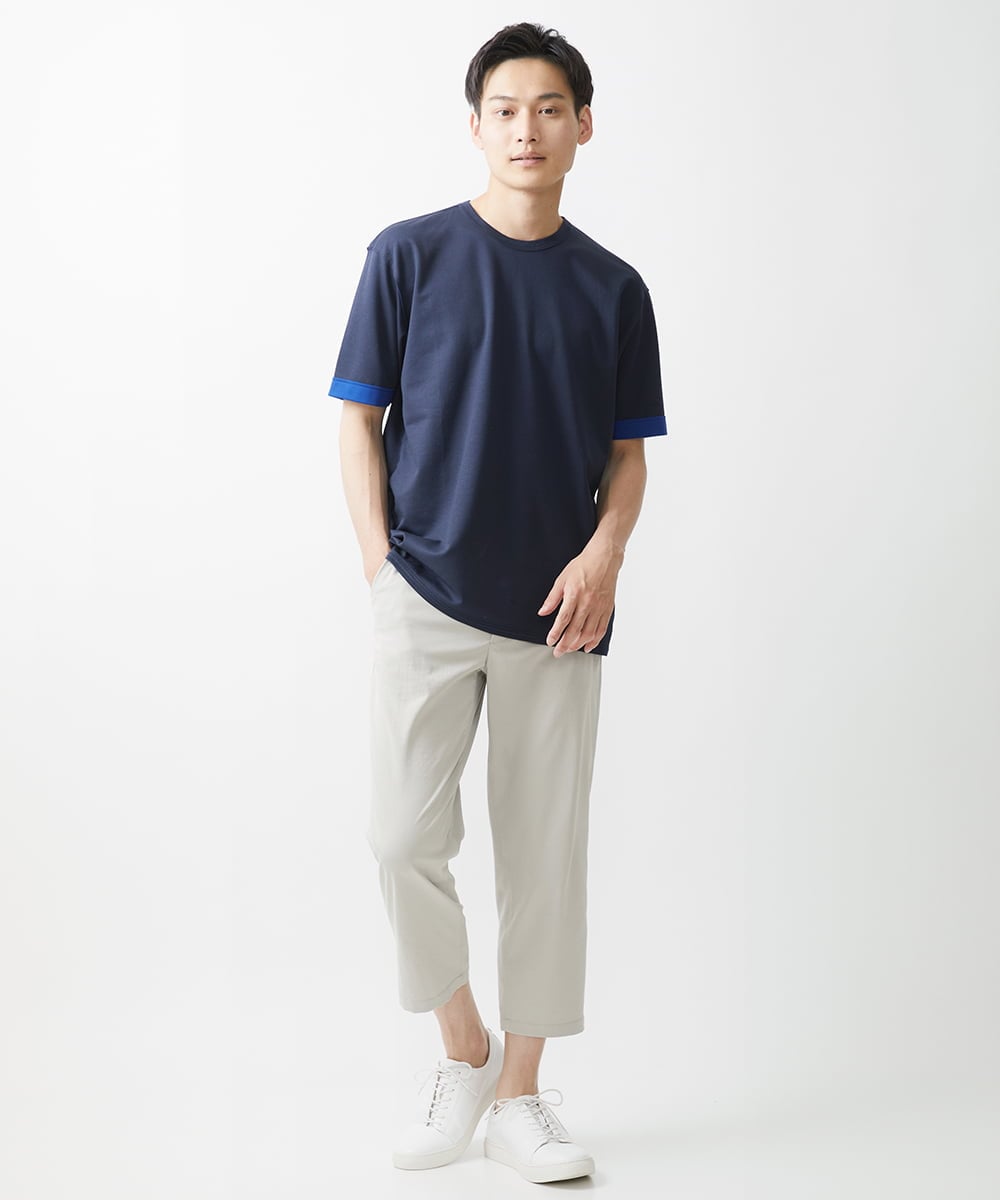 MKKGX45089 MK MICHEL KLEIN HOMME(MKミッシェルクランオム) ダブルフェイスカットソー ネイビー
