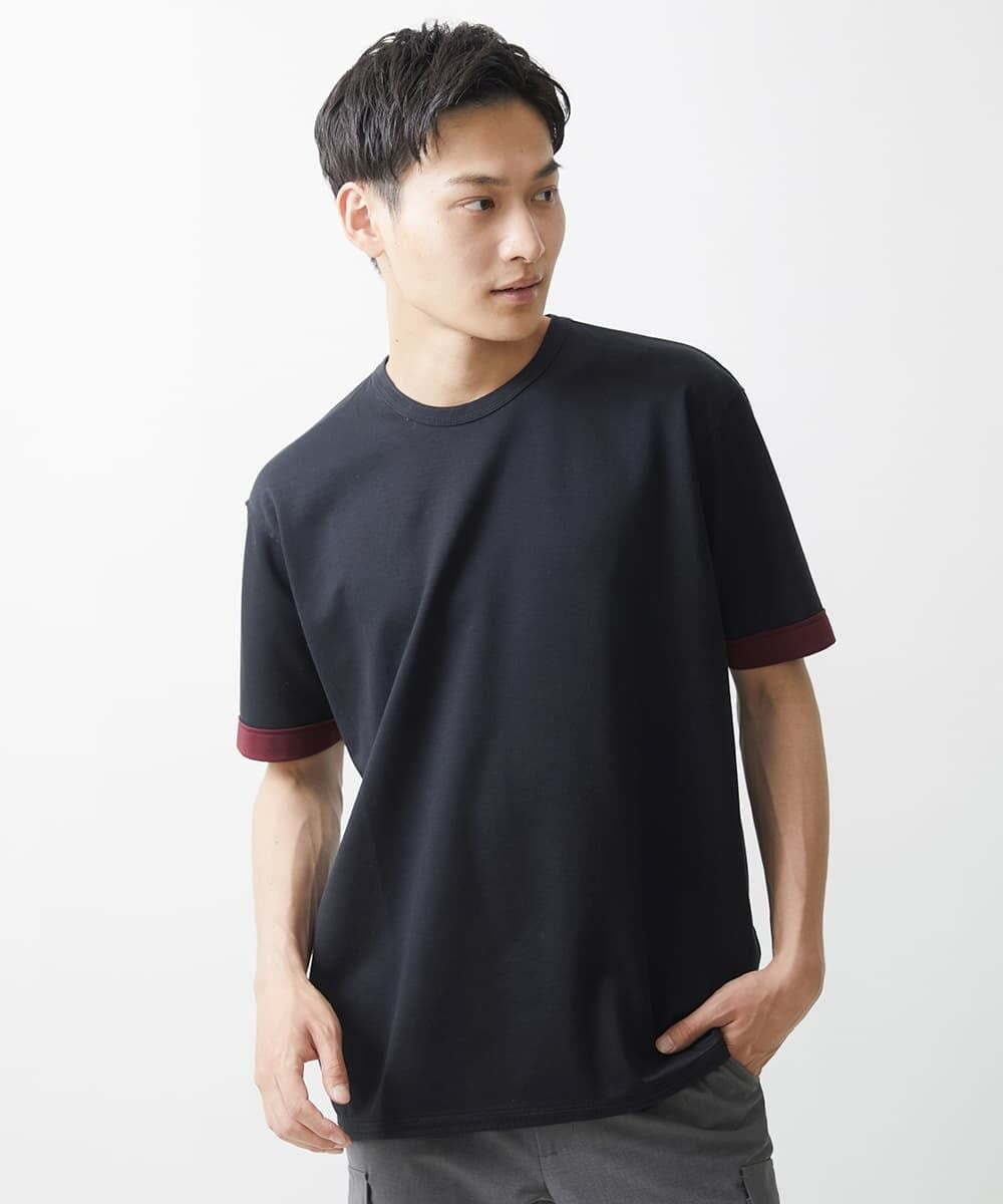 MKKGX45089 MK MICHEL KLEIN HOMME(MKミッシェルクランオム) ダブルフェイスカットソー ネイビー
