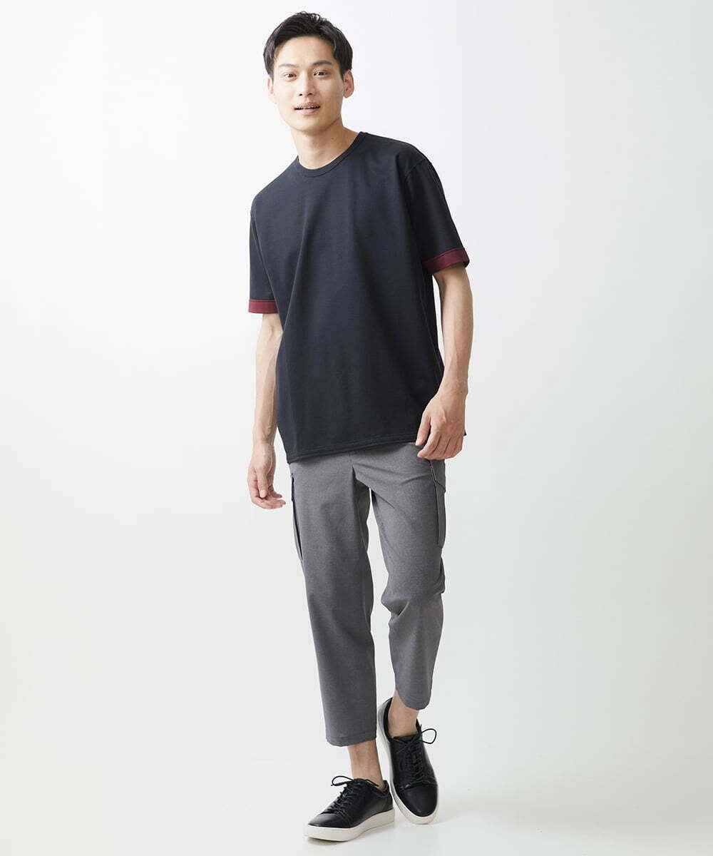 MKKGX45089 MK MICHEL KLEIN HOMME(MKミッシェルクランオム) ダブルフェイスカットソー ネイビー