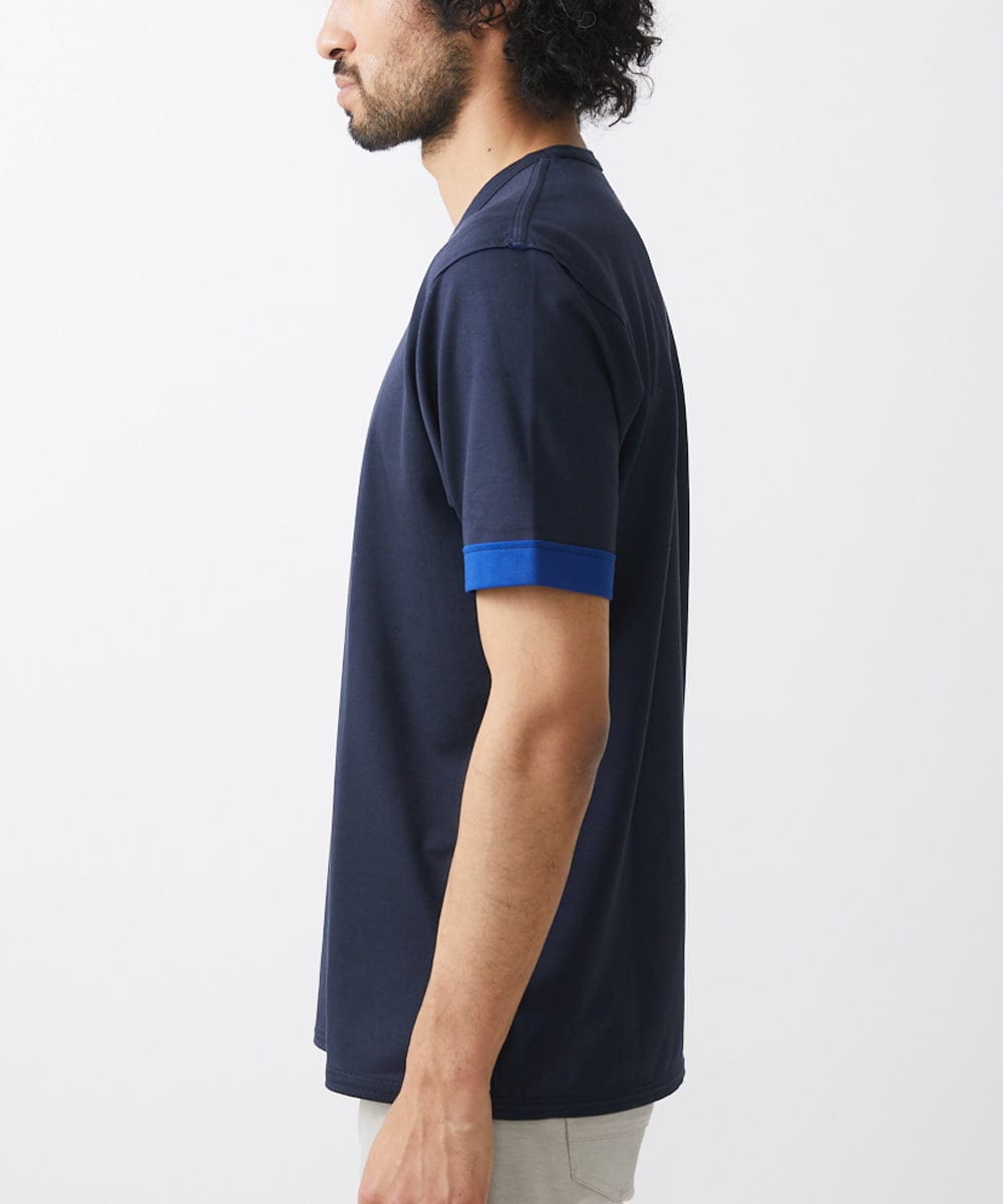 MKKGX45089 MK MICHEL KLEIN HOMME(MKミッシェルクランオム) ダブルフェイスカットソー ネイビー